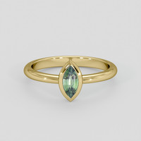 0.48 Ct. Green Sapphire Ring, 18K Yellow Gold 1