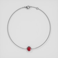 <span>0.76</span> <span class="tooltip-light">Ct.Tw.<span class="tooltiptext">Total Carat Weight</span></span> Red Spinel Bracelet, 14K White Gold 3