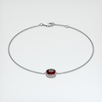 <span>1.31</span>&nbsp;<span class="tooltip-light">Ct.Tw.<span class="tooltiptext">Total Carat Weight</span></span> Ruby Bracelet, 14K White Gold 2