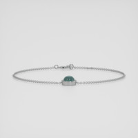 <span>1.83</span> <span class="tooltip-light">Ct.Tw.<span class="tooltiptext">Total Carat Weight</span></span> Greenish Blue Sapphire Bracelet, 14K White Gold 2
