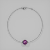 <span>2.65</span> <span class="tooltip-light">Ct.Tw.<span class="tooltiptext">Total Carat Weight</span></span> Pinkish Purple Sapphire Bracelet, 18K White Gold 3