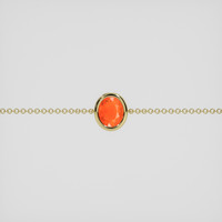 <span>0.84</span>&nbsp;<span class="tooltip-light">Ct.Tw.<span class="tooltiptext">Total Carat Weight</span></span> Orange Fire Opal (Flame Opal) Bracelet, 14K Yellow Gold 1