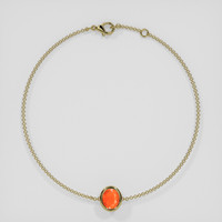 <span>0.84</span>&nbsp;<span class="tooltip-light">Ct.Tw.<span class="tooltiptext">Total Carat Weight</span></span> Orange Fire Opal (Flame Opal) Bracelet, 14K Yellow Gold 3