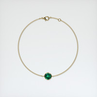 <span>1.04</span>&nbsp;<span class="tooltip-light">Ct.Tw.<span class="tooltiptext">Total Carat Weight</span></span> Emerald Bracelet, 18K Yellow Gold 3