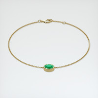 <span>0.95</span>&nbsp;<span class="tooltip-light">Ct.Tw.<span class="tooltiptext">Total Carat Weight</span></span> Emerald Bracelet, 18K Yellow Gold 2