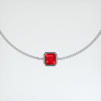 <span>1.27</span>&nbsp;<span class="tooltip-light">Ct.Tw.<span class="tooltiptext">Total Carat Weight</span></span> Ruby Bracelet, 14K White Gold 1