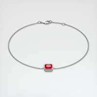 <span>1.27</span>&nbsp;<span class="tooltip-light">Ct.Tw.<span class="tooltiptext">Total Carat Weight</span></span> Ruby Bracelet, 14K White Gold 2