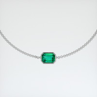 <span>1.12</span>&nbsp;<span class="tooltip-light">Ct.Tw.<span class="tooltiptext">Total Carat Weight</span></span> Emerald Bracelet, 18K White Gold 1