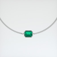 0.86 Ct.Tw. Emerald Bracelet, 18K White Gold 1