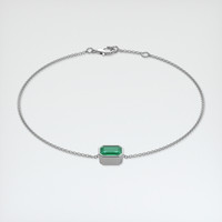 0.86 Ct.Tw. Emerald Bracelet, 18K White Gold 2