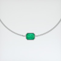 <span>1.07</span>&nbsp;<span class="tooltip-light">Ct.Tw.<span class="tooltiptext">Total Carat Weight</span></span> Emerald Bracelet, 18K White Gold 1