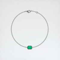 1.07 Ct.Tw. Emerald Bracelet, 18K White Gold 3