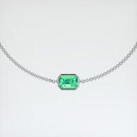 <span>1.03</span>&nbsp;<span class="tooltip-light">Ct.Tw.<span class="tooltiptext">Total Carat Weight</span></span> Emerald Bracelet, 18K White Gold 1