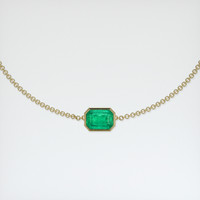 <span>1.07</span>&nbsp;<span class="tooltip-light">Ct.Tw.<span class="tooltiptext">Total Carat Weight</span></span> Emerald Bracelet, 18K Yellow Gold 1