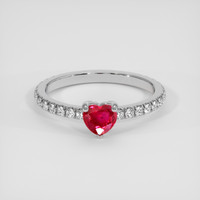 0.46 Ct. Pinkish Red Ruby Ring, Platinum 950 1