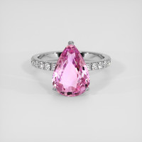 4.56 Ct. Purplish Pink Sapphire Ring, Platinum 950 1