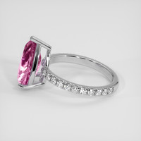 4.56 Ct. Purplish Pink Sapphire Ring, Platinum 950 4