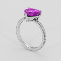 3.50 Ct. Pinkish Purple Sapphire Ring, Platinum 950 2