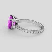 3.50 Ct. Pinkish Purple Sapphire Ring, Platinum 950 4