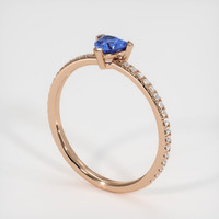 0.48 Ct. Blue Sapphire Ring, 14K Rose Gold 2