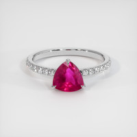 1.16 Ct. Pinkish Red Ruby Ring, 10K White Gold 1