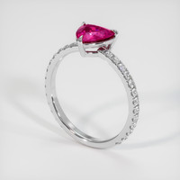 1.16 Ct. Pinkish Red Ruby Ring, 10K White Gold 2