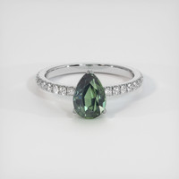 2.06 Ct. Green Sapphire Ring, 10K White Gold 1