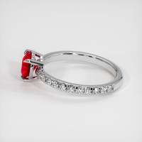 1.03 Ct. Pinkish Red Ruby Ring, 10K White Gold 4