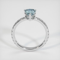 0.88 Ct. Greenish Blue Sapphire Ring, 10K White Gold 3