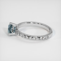 0.88 Ct. Greenish Blue Sapphire Ring, 10K White Gold 4