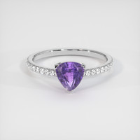 1.18 Ct. Purple Sapphire Ring, 10K White Gold 1