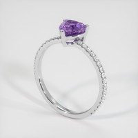 1.18 Ct. Purple Sapphire Ring, 10K White Gold 2