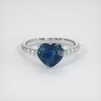 2.06 Ct. Sapphire Ring, 14K White Gold 1