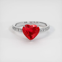 2.59 Ct. Ruby Ring, 14K White Gold 1