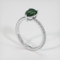 2.06 Ct. Green Sapphire Ring, 14K White Gold 2