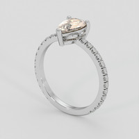 1.09 Ct. Peach Sapphire Ring, 14K White Gold 2