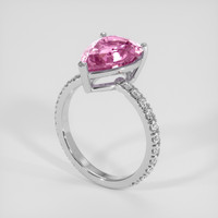 4.56 Ct. Purplish Pink Sapphire Ring, 14K White Gold 2