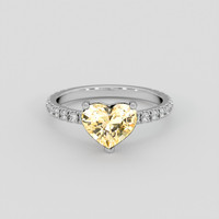 2.13 Ct. Peach Sapphire Ring, 14K White Gold 1