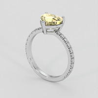 2.13 Ct. Peach Sapphire Ring, 14K White Gold 2