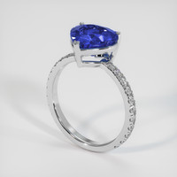 3.19 Ct. Blue Sapphire Ring, 14K White Gold 2