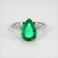 2.21 Ct. Emerald Ring, 18K White Gold 1