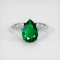 Pave Emerald Ring 1.88 Ct., 18K White Gold Preview