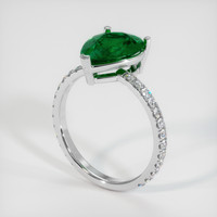 Pave Emerald Ring 1.88 Ct., 18K White Gold Preview