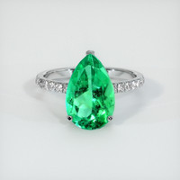 3.22 Ct. Emerald Ring, 18K White Gold 1