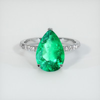 2.84 Ct. Emerald Ring, 18K White Gold 1