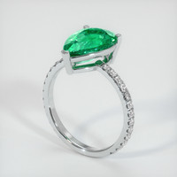 2.84 Ct. Emerald Ring, 18K White Gold 2