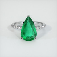 2.85 Ct. Emerald Ring, 18K White Gold 1