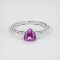 0.88 Ct. Sapphire Ring, 18K White Gold 1