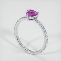 0.88 Ct. Sapphire Ring, 18K White Gold 2