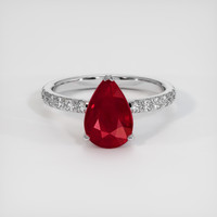 2.09 Ct. Ruby Ring, 18K White Gold 1